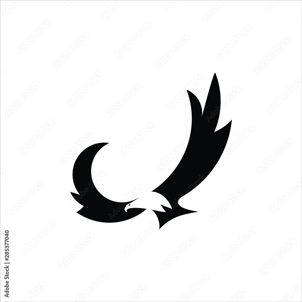 simple flat black abstract predator bird logo design simple flat black abstract predator bird logo design
