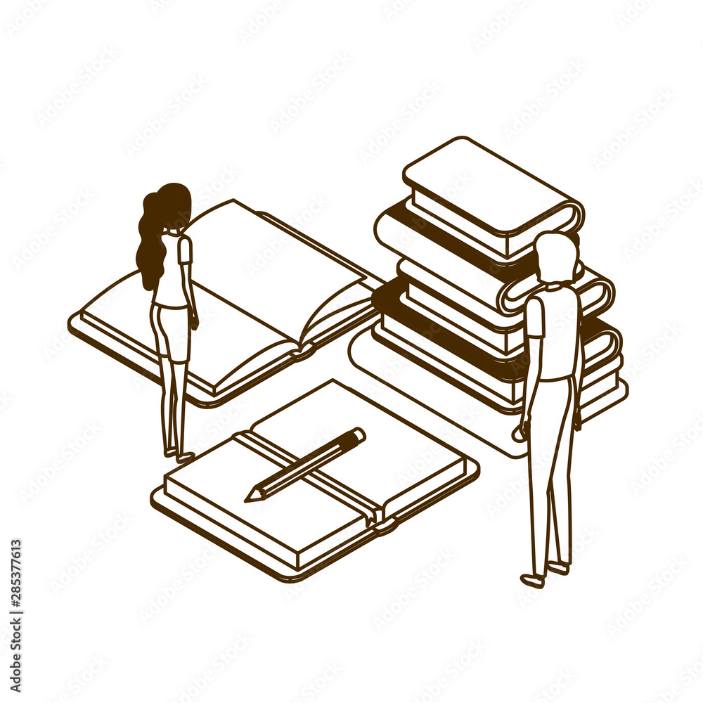 man with smartphone screen and stack books on white background man with smartphone screen and stack books on white background