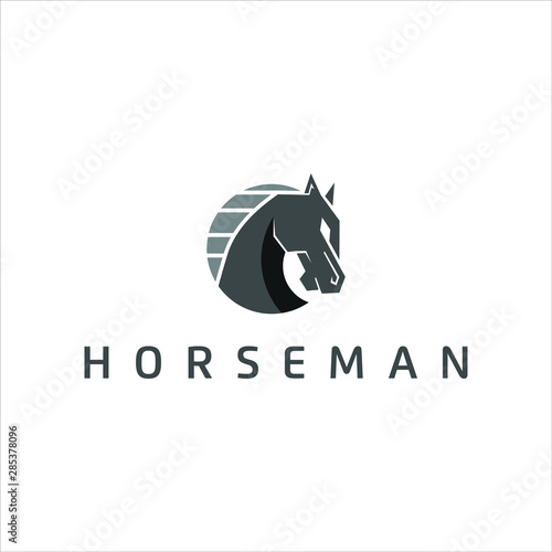 simple modern horse head logo icon design idea