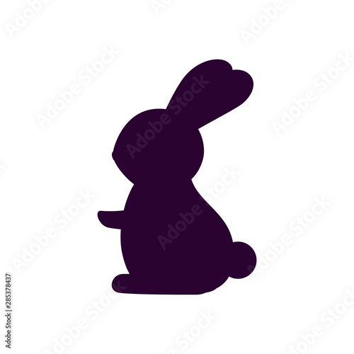cute and little rabbit silhouette