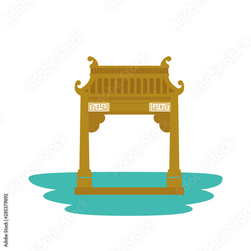 chinese arch building traditional icon