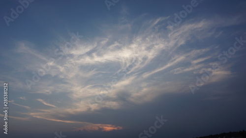 collection of white clouds with a blue sky background is very attractive and beautiful