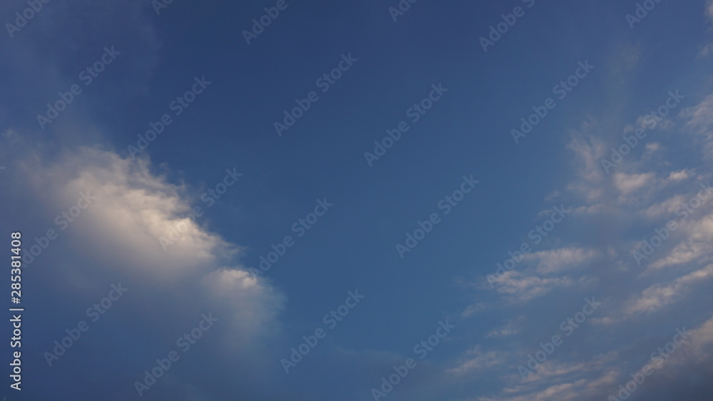 collection of white clouds with a blue sky background is very attractive and beautiful
