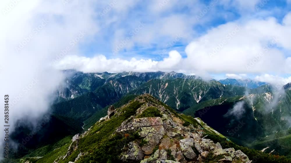 4k Timelapse - Summit view from Mt. Jonen, Northern Japanese Alps. Nagano Prefecture, Japan 4k Timelapse - Summit view from Mt. Jonen, Northern Japanese Alps. Nagano Prefecture, Japan