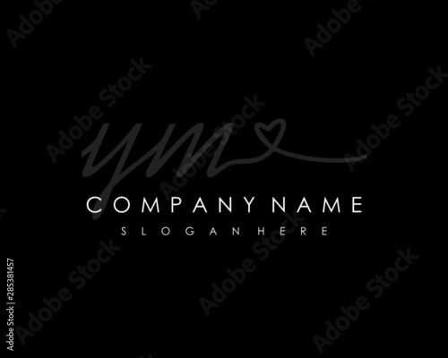  YM Initial handwriting logo vector