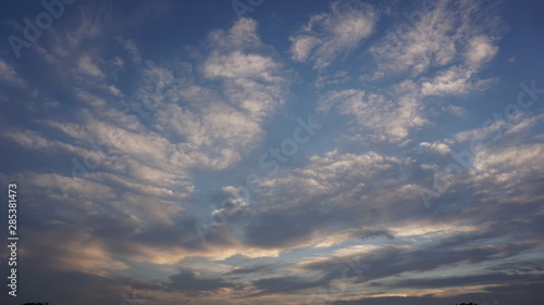 collection of white clouds with a blue sky background is very attractive and beautiful