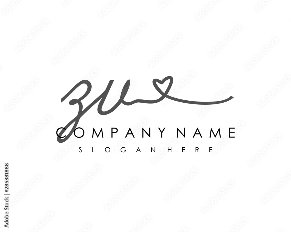 ZV Initial handwriting logo vector ZV Initial handwriting logo vector
