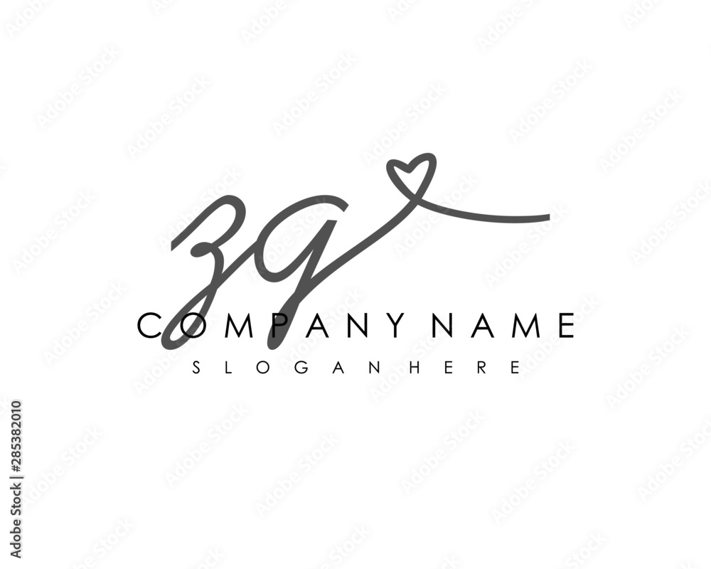 ZG Initial handwriting logo vector ZG Initial handwriting logo vector