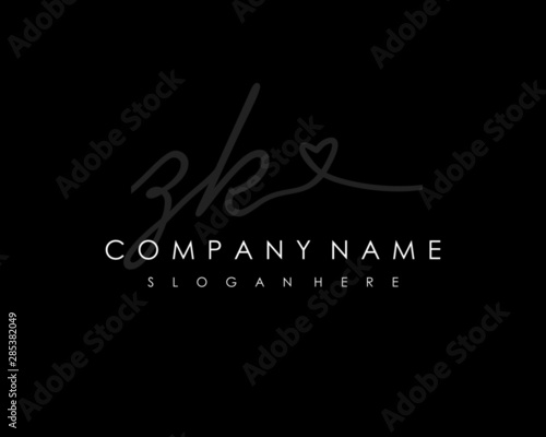 ZK Initial handwriting logo vector