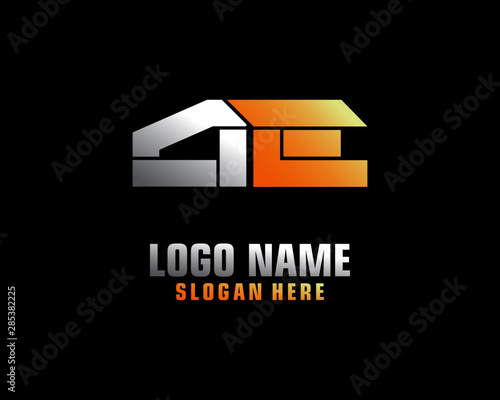 AE Initial letter logo template vector