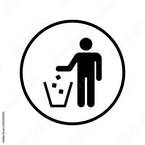 throw trash sign vector