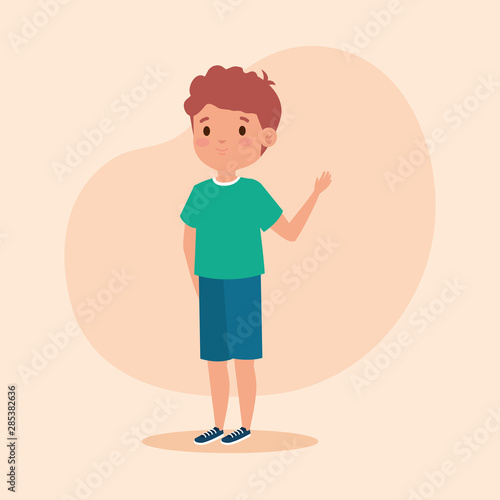 boy child with fashion hairstyle and casual clothes