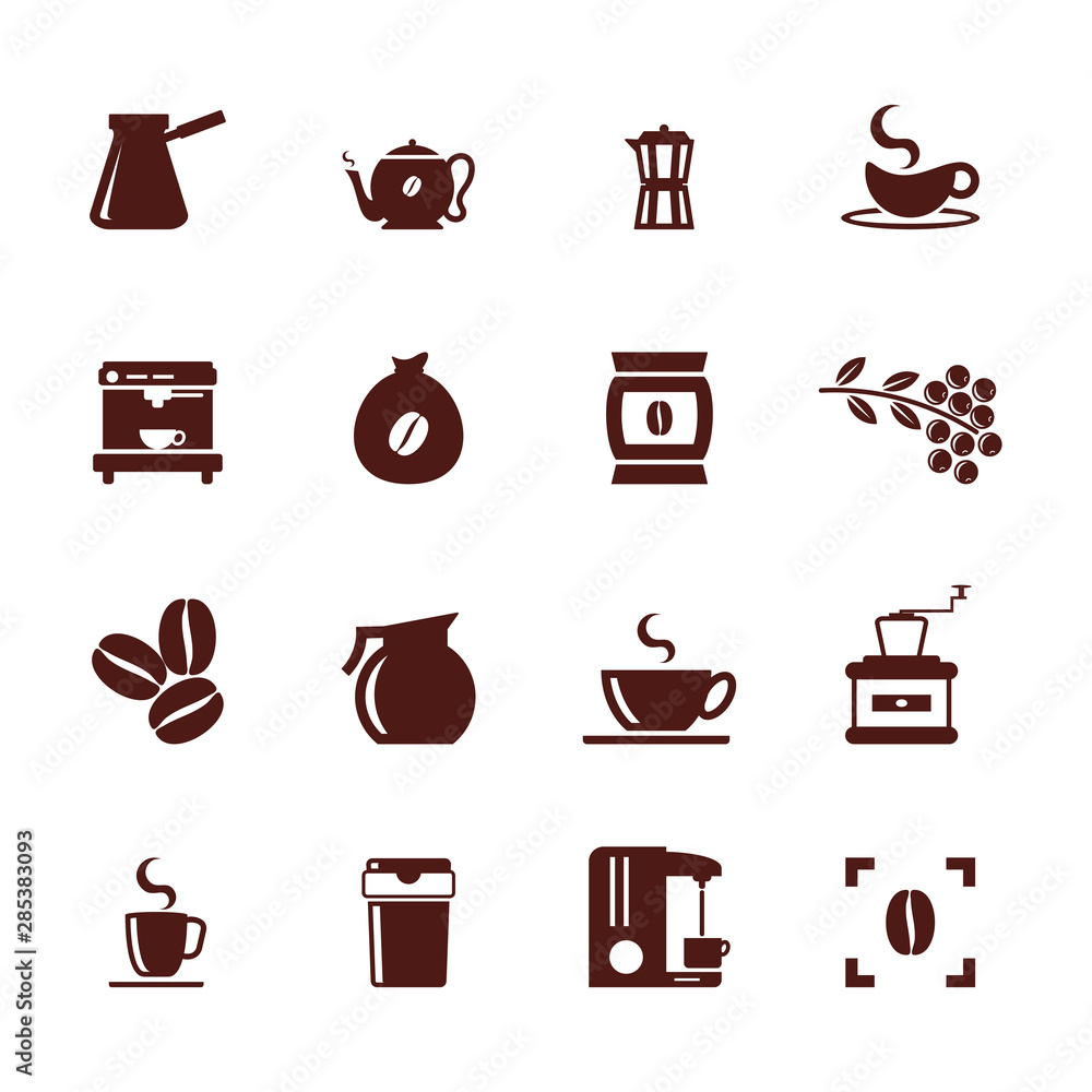 Set of Coffee Icon Logo Concept Vector Template. Cup with Coffee Glass Logo Concepts. Illustration Vector Set of Coffee Icon Logo Concept Vector Template. Cup with Coffee Glass Logo Concepts. Illustration Vector