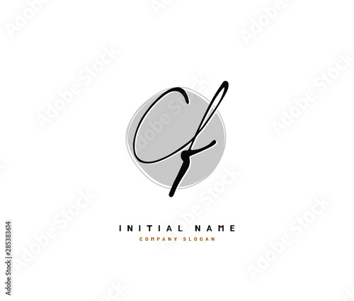 C F CF Beauty vector initial logo, handwriting logo of initial signature, wedding, fashion, jewerly, boutique, floral and botanical with creative template for any company or business.