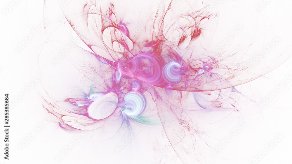 Obraz premium Abstract transparent rose crystal shapes. Fantasy light background. Digital fractal art. 3d rendering.