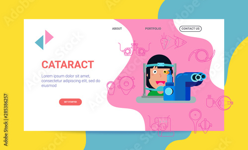 Ophthalmology, vision check, cataract vector illustration, banner