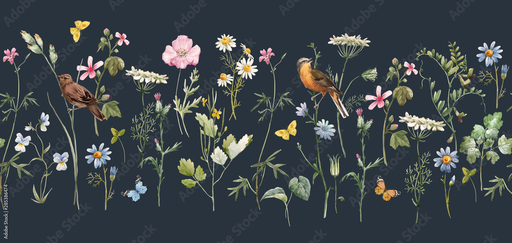 Fototapeta premium Watercolor floral pattern