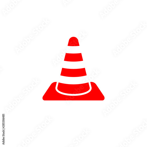 Traffic cone icon isolated on white background.