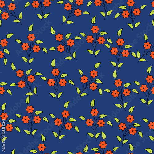 Indian traditional kalamkari flower vector