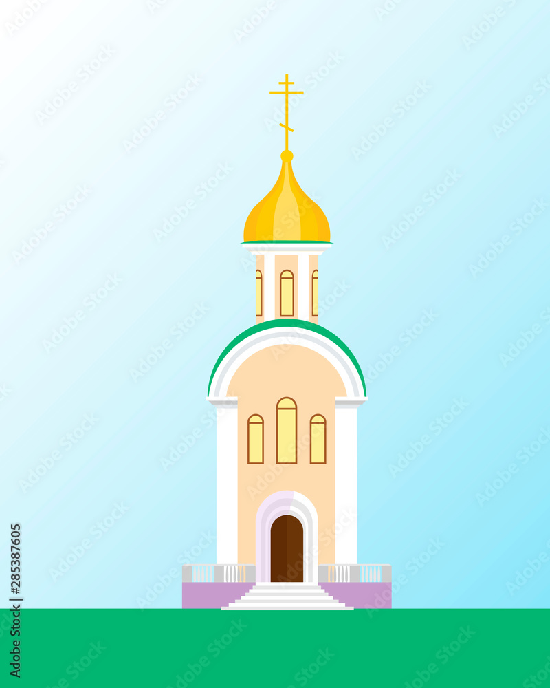 Christian temple in a flat design. Vector illustration. Christian temple in a flat design. Vector illustration.