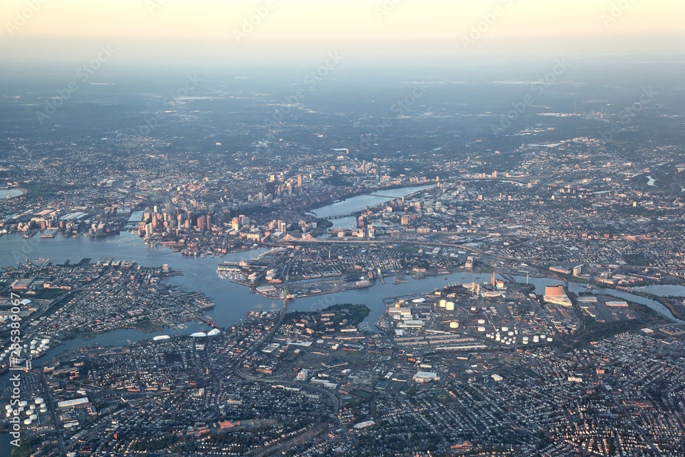 Boston, Aerial View in the early morning light
