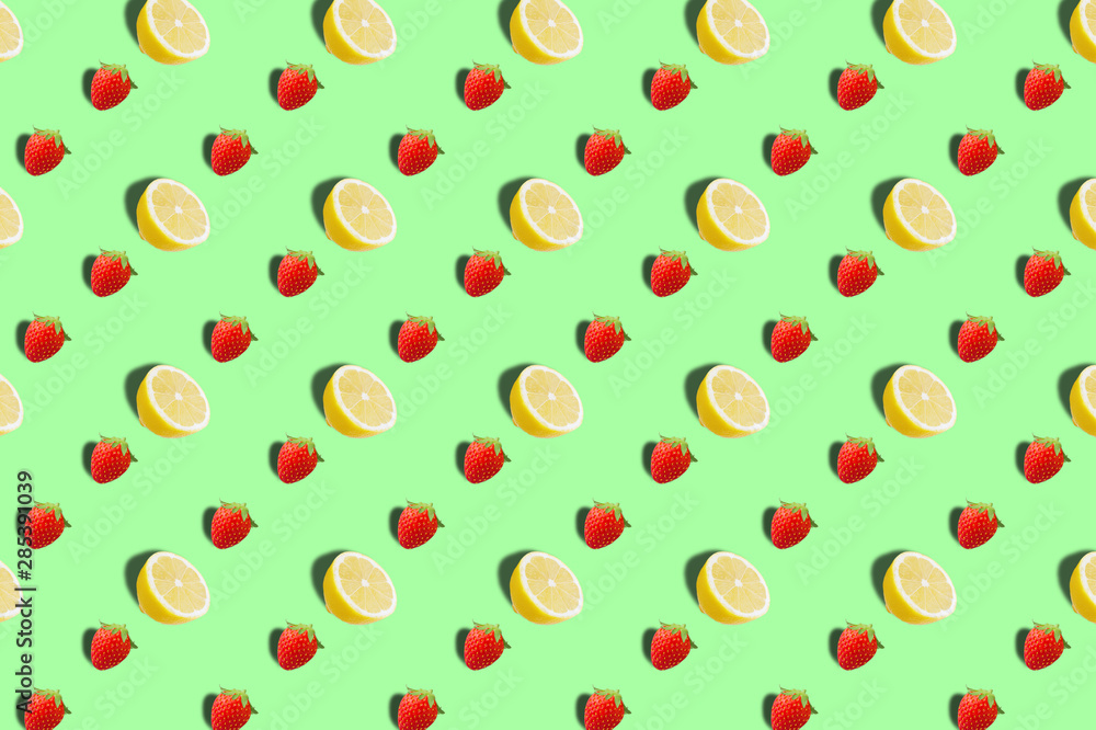 Fruit pattern of fresh tropical fruits background Fruit pattern of fresh tropical fruits background