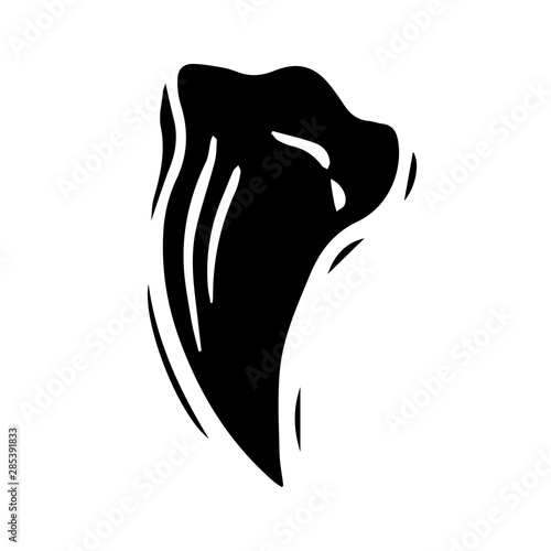 Sharp animal claw hand drawn silhouette illustration