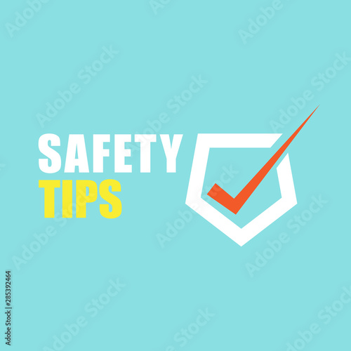Safety tips illustration symbol on green