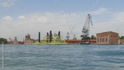 Mose System, Italy - Sea Level Protection Flood Gate Control Barrier In Venice L