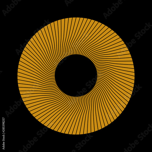 graphic round waves ring gold