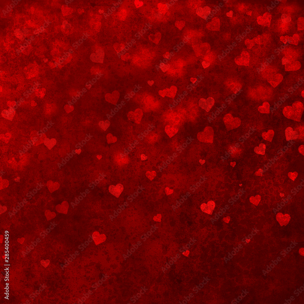 Red Heart Abstract Background - Valentines Day
