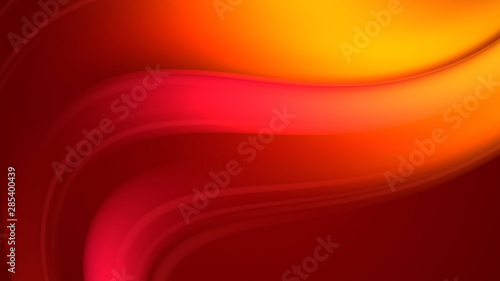 3d rendering of abstract background with red orange yellow twisted gradient of colors. beautiful mixing colors of paint arc on a plane © Green Wind