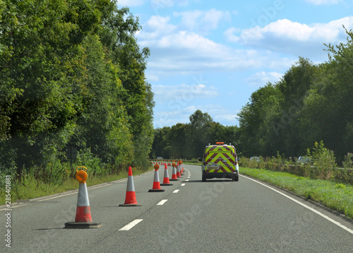 Travaux sur route Angleterre photo