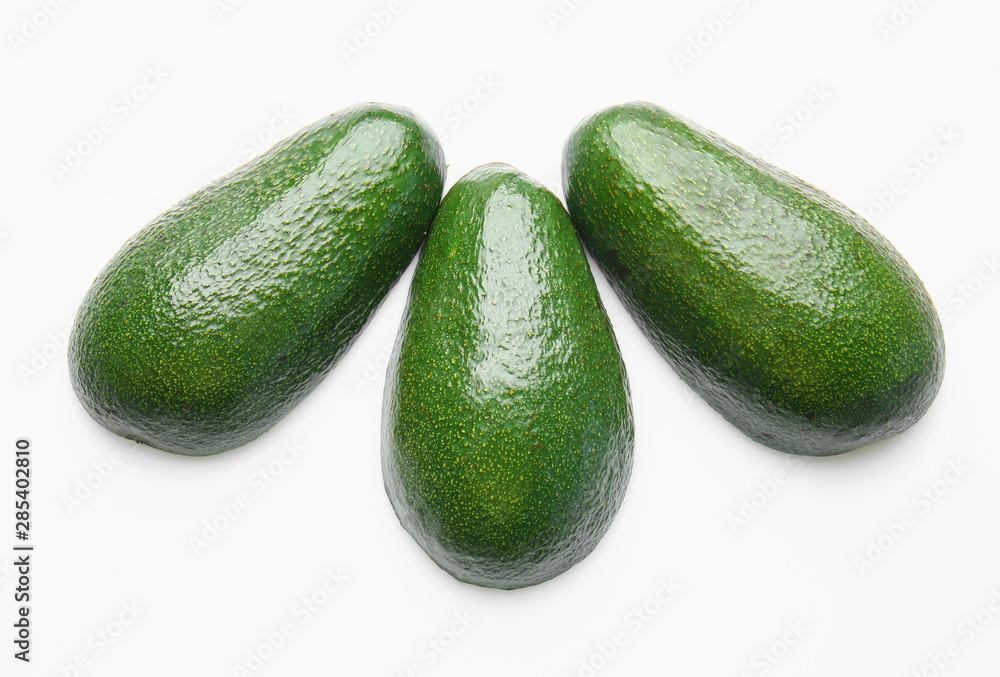 Ripe avocados on white background Ripe avocados on white background