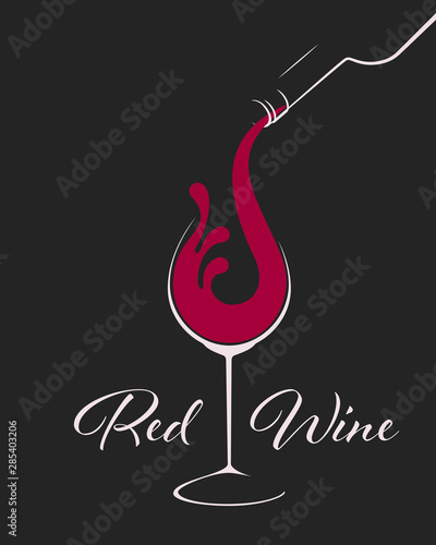Glass of Wine with splash logo design