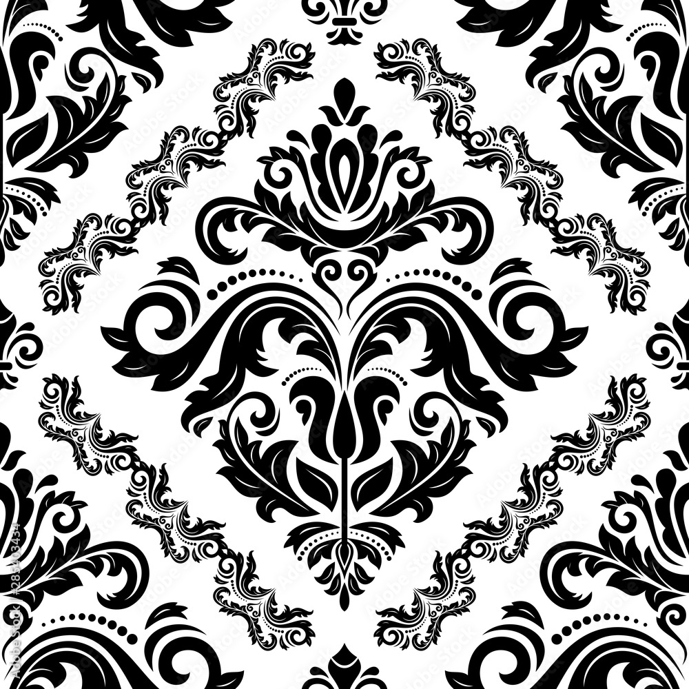 Orient classic pattern. Seamless abstract background with vintage elements. Orient black and white background. Ornament for wallpaper and packaging