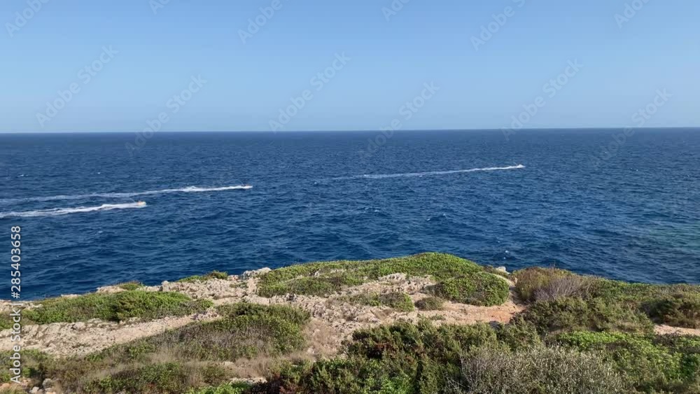 blue bay in the mountains of Mallorca