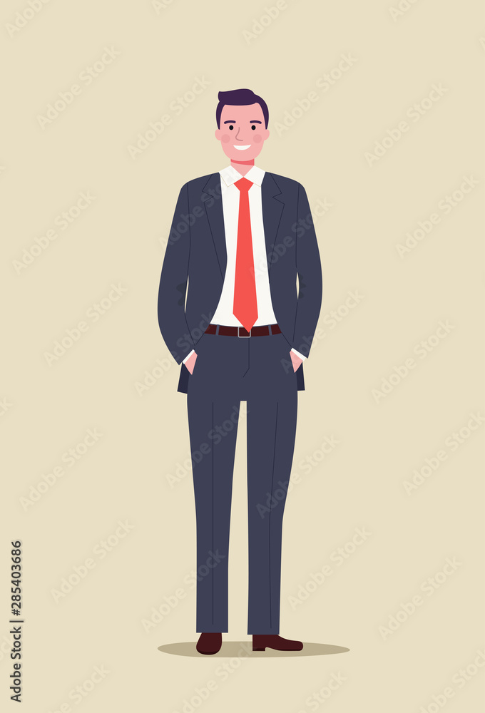 Businessman boss isolated. Vector flat style illustration Businessman boss isolated. Vector flat style illustration