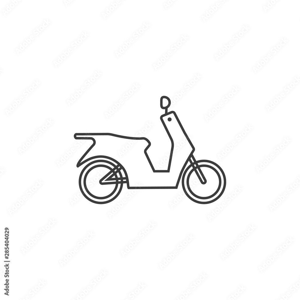 Motorbike, motorcycle icon. Vector illustration, flat design.