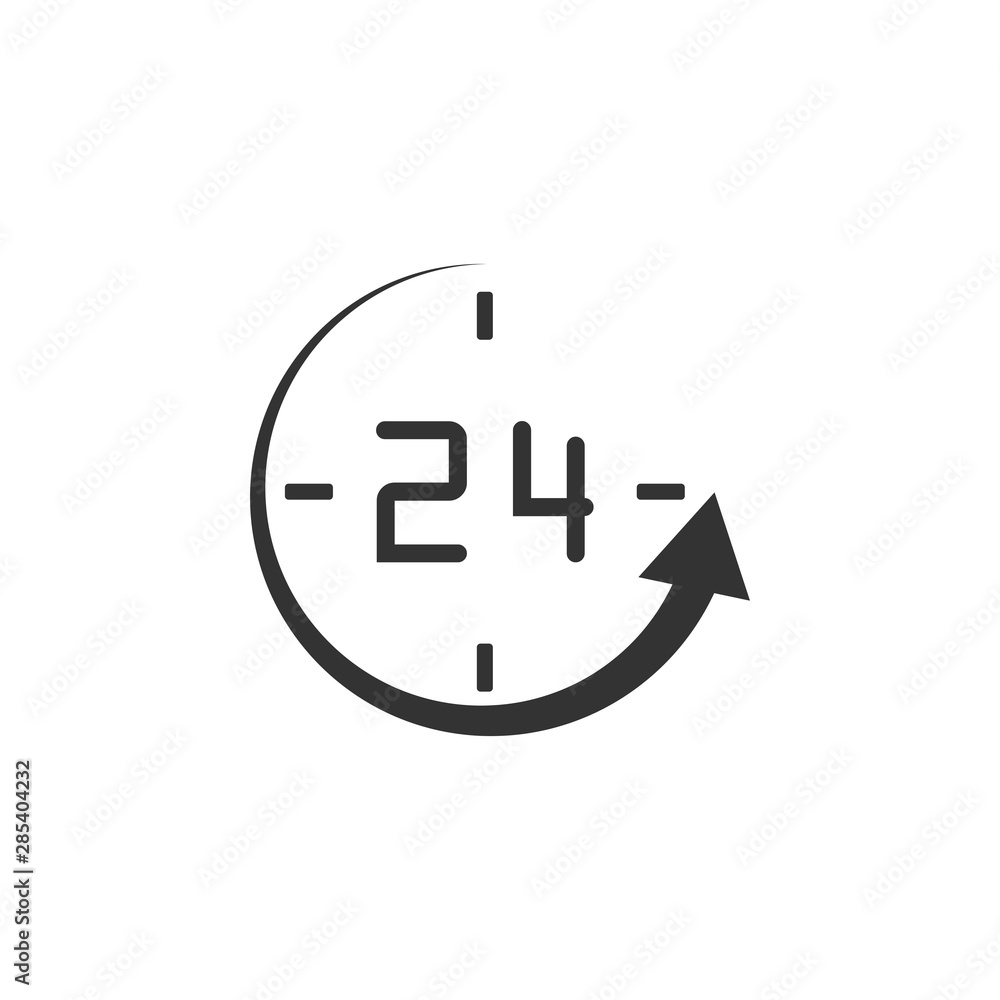 24, assistance, support, shopping icon. Vector illustration, flat design. 24, assistance, support, shopping icon. Vector illustration, flat design.