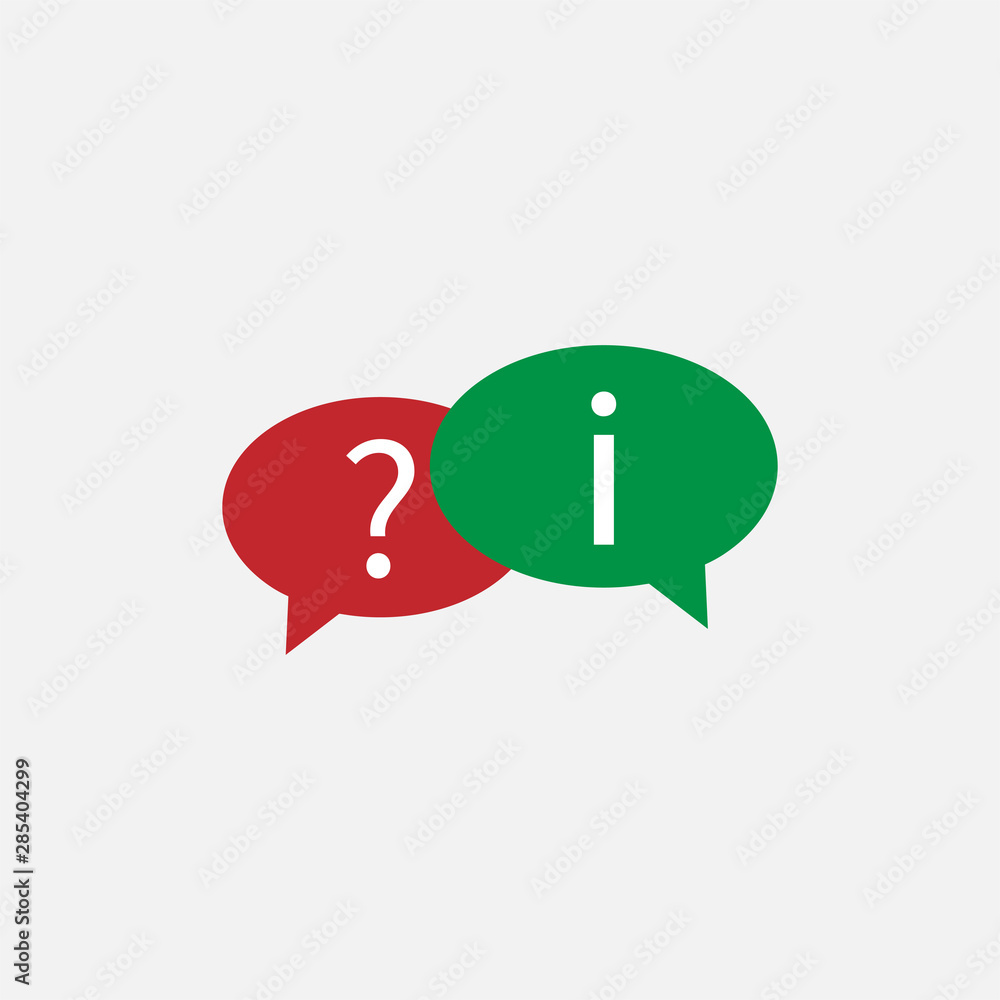 Question answer icon. Vector illustration, flat design. Question answer icon. Vector illustration, flat design.