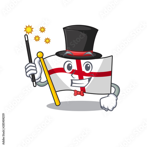 Magician flag england hoisted on character pole