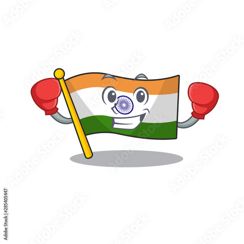 Boxing Indian flag kept in cartoon drawer