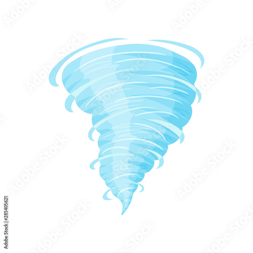 Tornado. Hurricane. Cyclone. Cartoon and flat style. Vector illustration on white background.