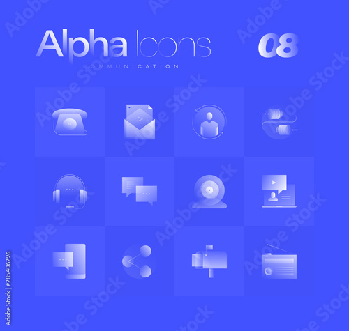 Communication Alpha Icons Set