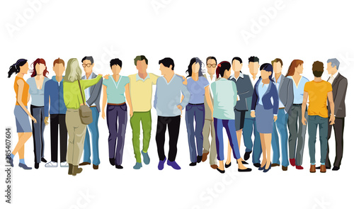 Freundliche Gruppe von Menschen umarmen sich