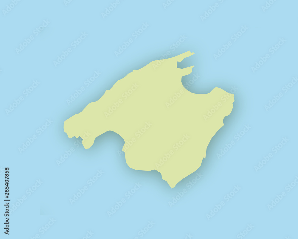 Karte von Mallorca mit Schatten Karte von Mallorca mit Schatten