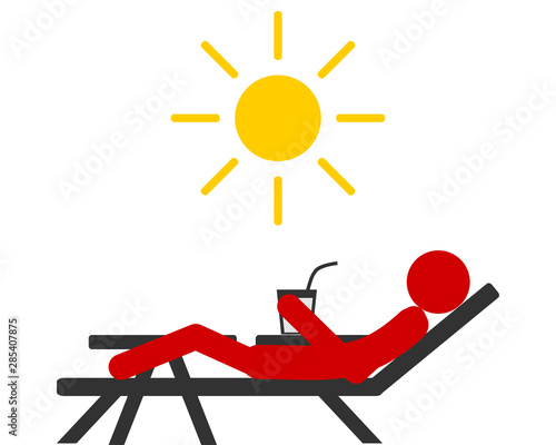 Mensch mit Sonnenbrand auf Liege