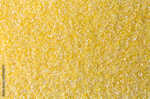 Texture of Polenta, yellow Cornmeal flour, Semolina, fast cooking photo