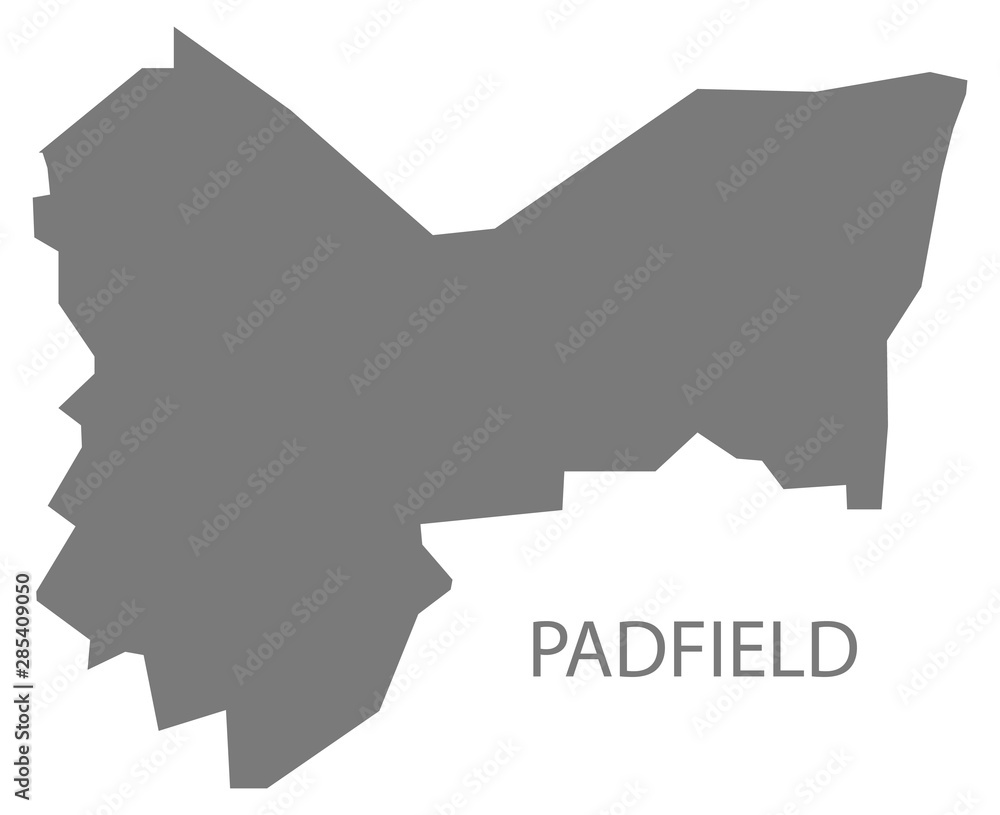 Padfield grey ward map of High Peak district in East Midlands England UK